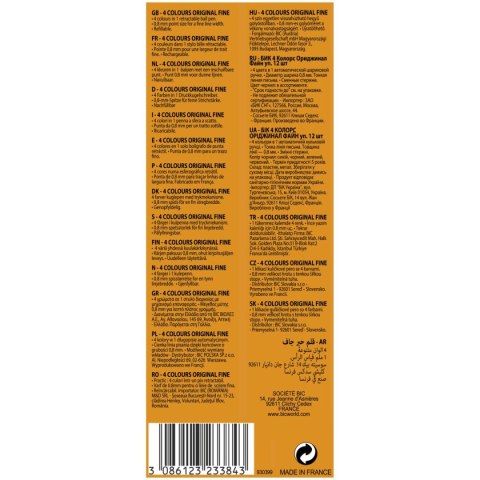 Długopis olejowy 4 Colour Original Fine wkład mix 0,36mm Bic (982867)