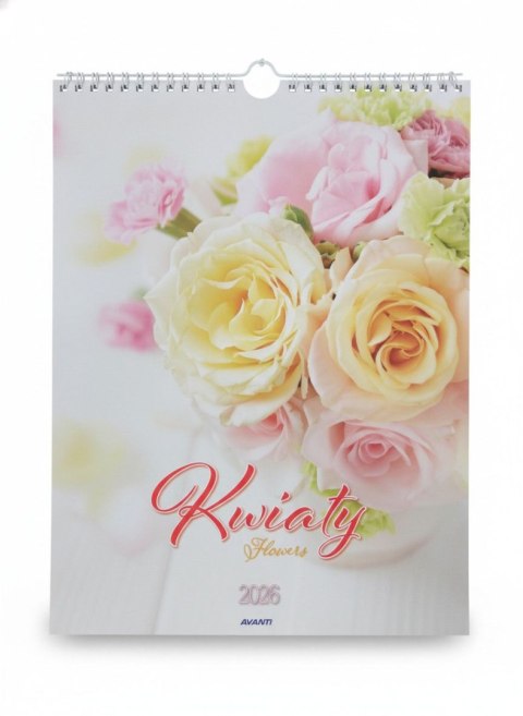 Kalendarz ścienny MAŁY SPIRALA KWIATY 230mm x 305mm Avanti (KSMS-6)