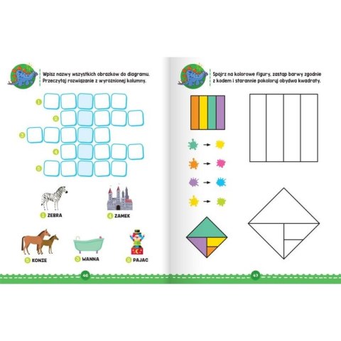 Książka dla dzieci Łamigłówki i krzyżówki. Pomysłowe zadania dla przedszkolaków 5+