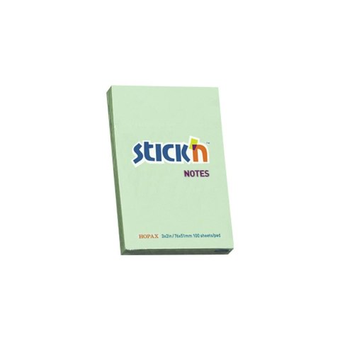 Notes samoprzylepny (karteczki) pastel zielony 100k [mm:] 38x51 Stick'n (21147)