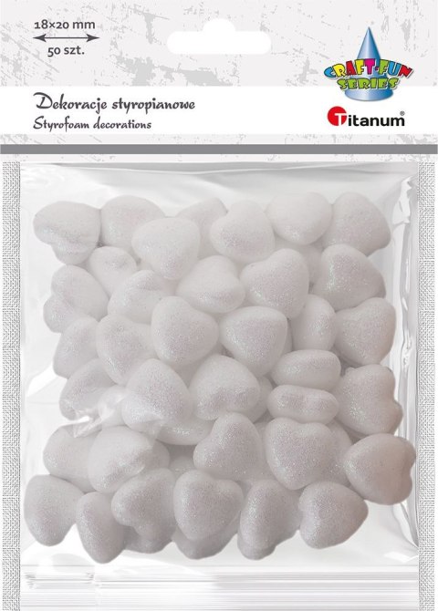Ozdoba styropianowa Craft-Fun Series serduszka 20mm Titanum (20YX0326-1)