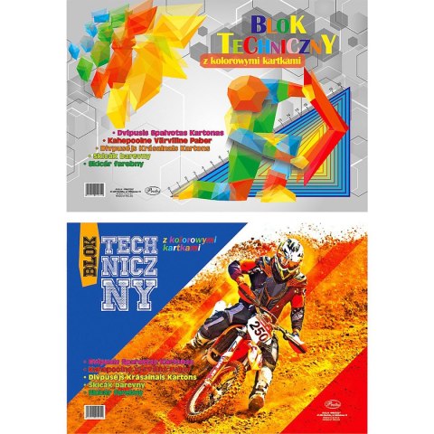 Blok techniczny kolor A3 mix 8k Protos