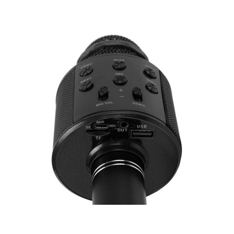 Mikrofon zabawkowy Bezprzewodowy USB Głośnik Nagrywanie Karaoke Model WS-858 Czarny Lean (10000)