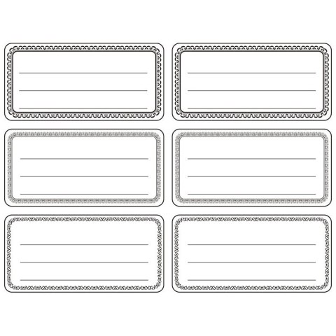 Naklejka (nalepka) na zeszyt/etykieta biało-czarna 35x73mm Flamingo (432670)