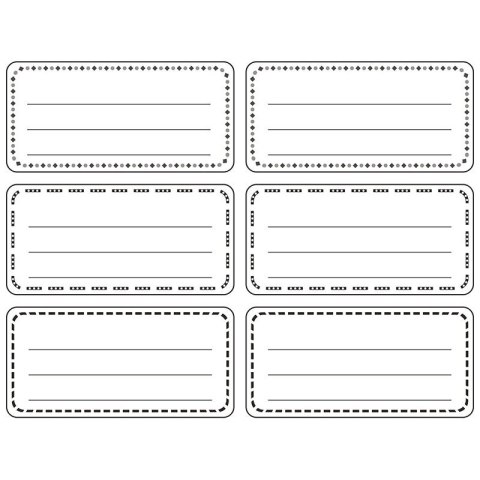 Naklejka (nalepka) na zeszyt/etykieta biało-czarna 35x73mm Flamingo (432670)