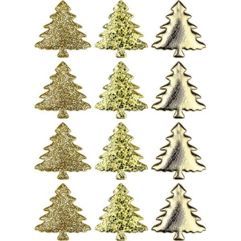 Ozdoba materiałowa Craft-Fun Series samoprzylepna Złote choinki Titanum (BJ25042715)