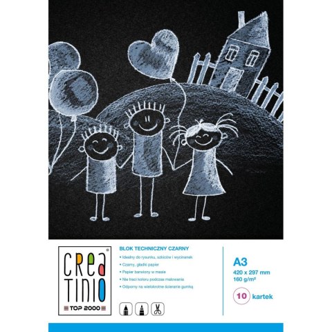 Blok techniczny Creatinio A3 CZARNY 160gg 80k Top 2000 (400079854)