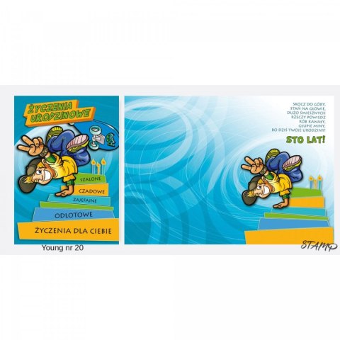 Kartka składana B6 Young Urodzinowy dla chłopaka Ev-corp (STKY-020)