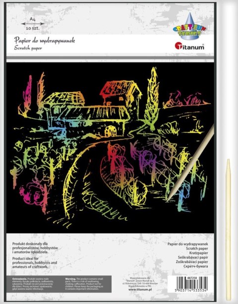 Papier do scrapbookingu A4 Craft-Fun Series Papier do wydrapywanek czarny Titanum (5903714533534)