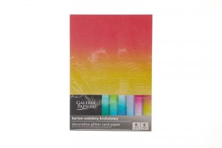 Papier ozdobny (wizytówkowy) A4 brokatowy mix kolorów mix 230g Galeria Papieru (208200)