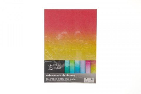 Papier ozdobny (wizytówkowy) A4 brokatowy mix kolorów mix 230g Galeria Papieru (208200)