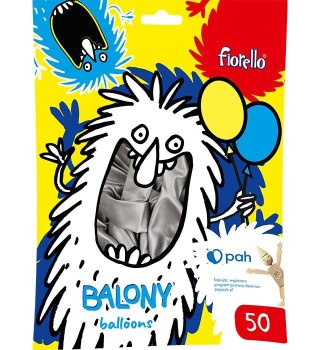 Balon gumowy metaliczny srebrny 12cal Fiorello (170-2765)