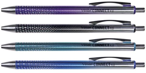 Długopis olejowy CONNECT K8 METALIZOWANE KROPECZKI wkład niebieski 0,7mm Vinson