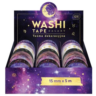 Taśma ozdobna taśma samoprzylepna GALAXY 5M 15x5 [mm x m] mix Interdruk (5902277325907)