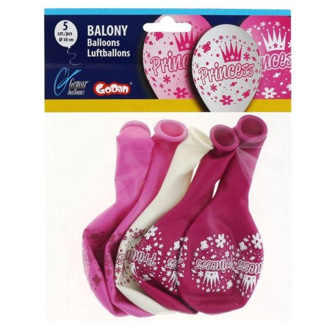 Balon gumowy Premium Księżniczki 5 szt mix 300mm 12cal Godan (GB/PG32)