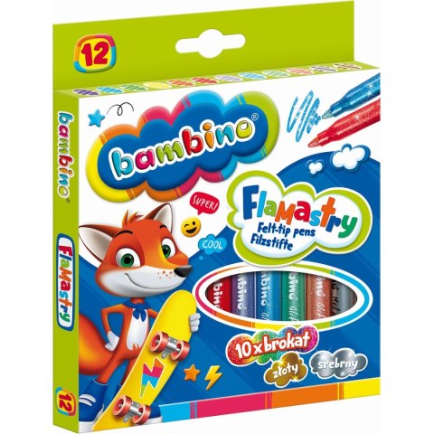 Flamaster Brokatowe 12 kol. St.Right