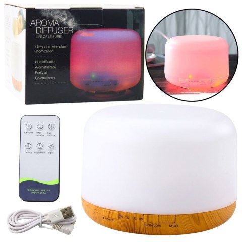Gadżet Nawilżacz Powietrza Dyfuzor Aromaterapia Lampka Nocna LED Pilot 300ml Lean (26786)