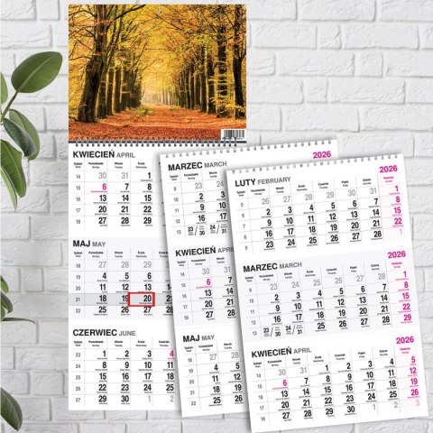 Kalendarz ścienny LAS A4 Press