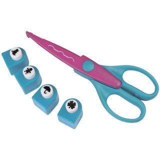 Nożyczki Craft-Fun Series i 4 dziurkacze kreatywne 16,5cm Titanum (T-8603)