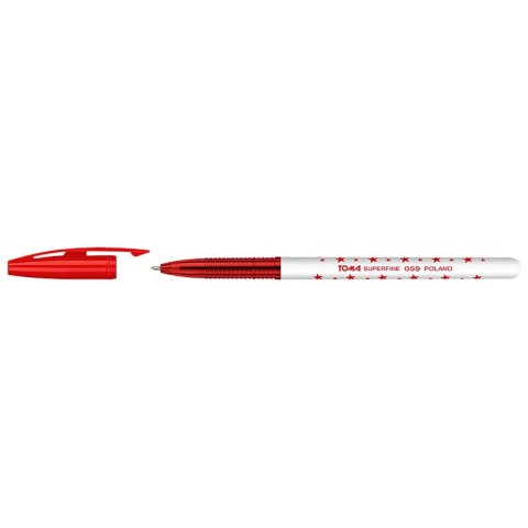 Długopis gwiazdki czerwony wkład czerwony 0,3mm Toma (TO-059 2 2)