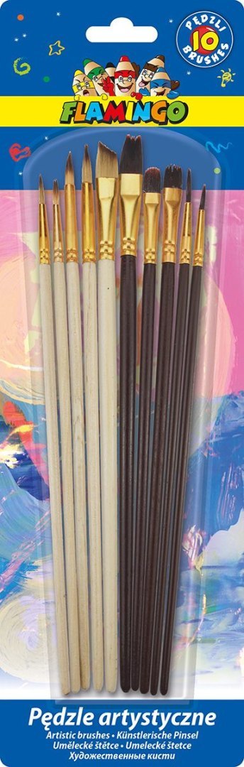 Pędzel drewniany uchwyt Flamingo (SR-B46)