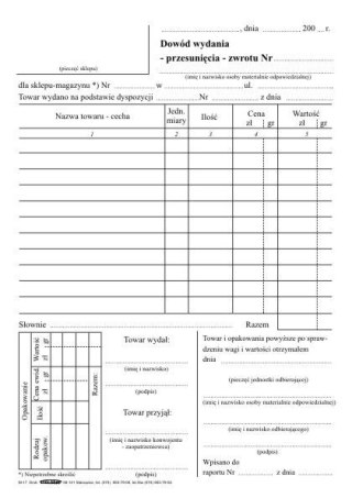 Druk samokopiujący A5 M17 100k. Stolgraf (M17)