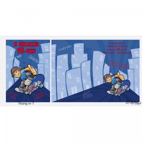 Kartka składana B6 Young Urodzinowy dla chłopaka Ev-corp (STKY-007)