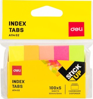 Zakładki indeksujące mix kol 50x12mm papierowa [mm:] 50x12 Deli (EA11402)