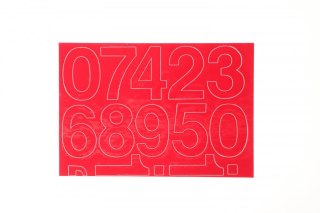 Cyfry samoprzylepne czerwone Farro