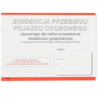 Druk offsetowy A5 ewidencja przebiegu pojazdu A5 20k. Stolgraf (P5)