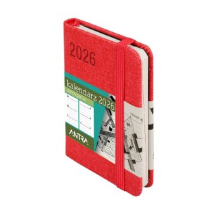 Kalendarz książkowy (terminarz) CZERWONY AVANGARDA A7 Antra (2026)