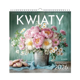 Kalendarz ścienny WIELOPLANSZOWY KWADRAT KWIATY 330mm x 330mm Press (16K)