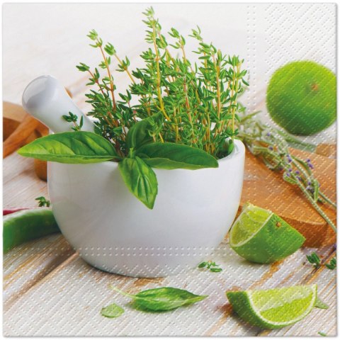 Serwetki Lunch Kitchen Herbs mix nadruk bibuła [mm:] 330x330 Paw (SDL146000)