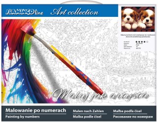 Zestaw kreatywny Malowanie po numerach 30x40cm Dwa psy Flamingo Line (FC34)