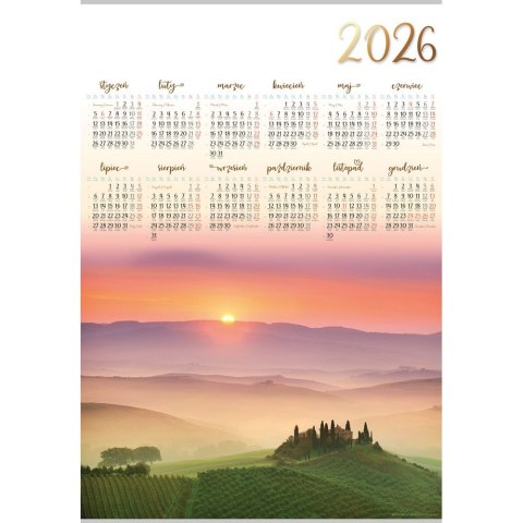 Kalendarz ścienny RZEKA plakatowy 607mm x 880mm Lucrum (PL05)