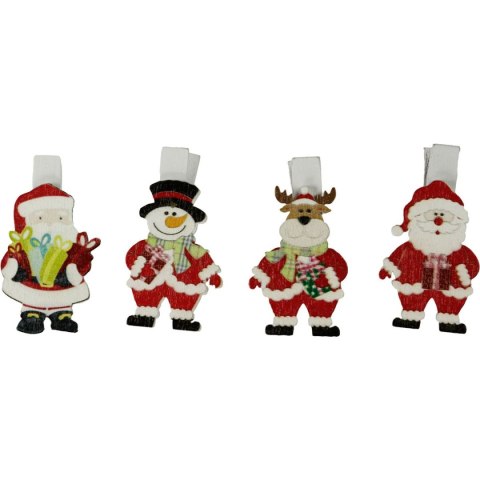 Ozdoba drewniana Craft-Fun Series klamerki xmass Mikołaj, bałwanek, renifer Titanum (AE19118-10)