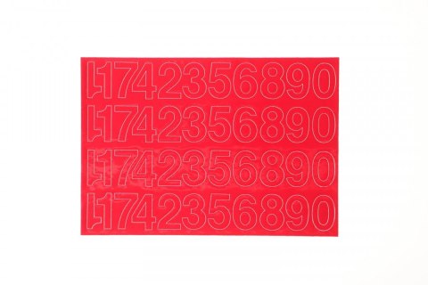 Cyfry samoprzylepne 35 mm czerwone Farro