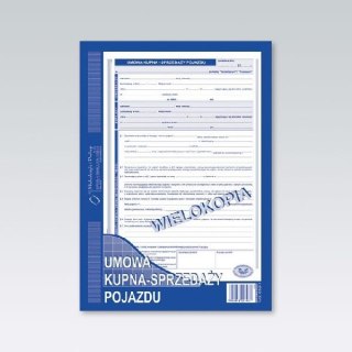 Druk samokopiujący A4 Umowa kupna-sprzedaży pojazdu 40k. Michalczyk i Prokop (650-1)