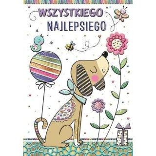 Kartka składana A5 pies-WIOSNA Henry (5905701485826)