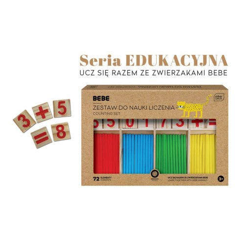 Patyczki do liczenia BB KIDS 4 kol patyczków + cyferki 5902277331205 Bebe