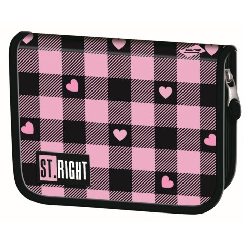 Piórnik STRIGHT PINK CHECKERED PC-03 Bambino (bez wypozażenia)