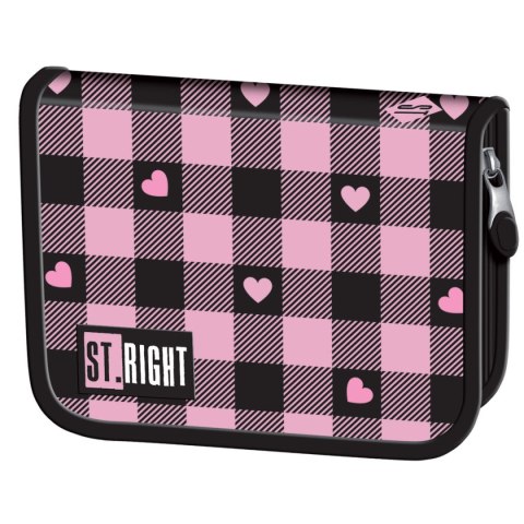 Piórnik STRIGHT PINK CHECKERED PC-03 Bambino (bez wypozażenia)