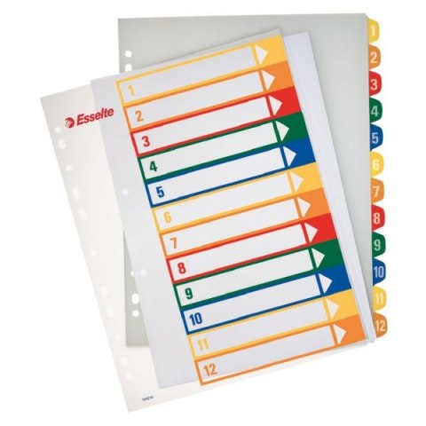 Przekładka numeryczna Maxi A4 mix kolorów 12k 1-12 [mm:] 245x305 Esselte (100214)