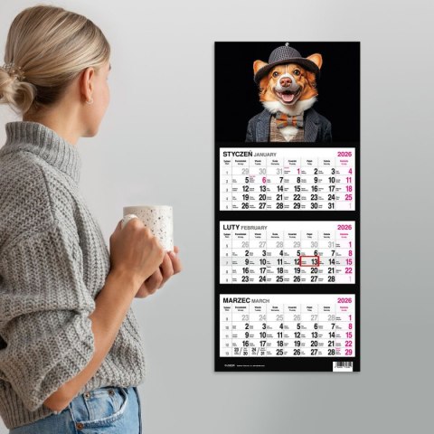 Kalendarz ścienny PIES 310mm x 790mm Press