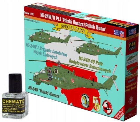 Model do sklejania Śmigłowiec Mil Mi-24 W/D Pt.1 POLSKI HUSARZ Mastercraft (F-46)