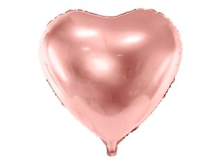 Balon foliowy Serce, 45cm, różowe złoto 18cal Partydeco (FB9M-019R)