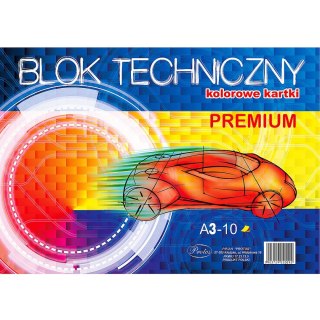 Blok techniczny A3 kolorowy 10k Protos
