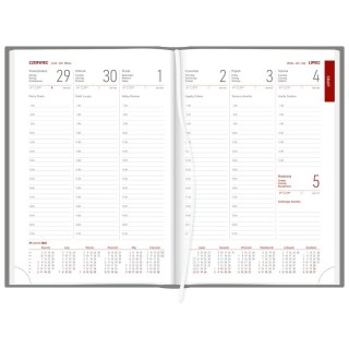 Kalendarz książkowy (terminarz) SREBRNY aluminium TYGODNIOWY A5 (237 A5TB)