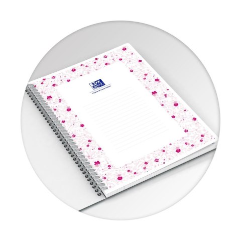 Kołozeszyt (kołonotatnik) B5 Floral 120k. 90g krata/tagi Oxford (400094955)