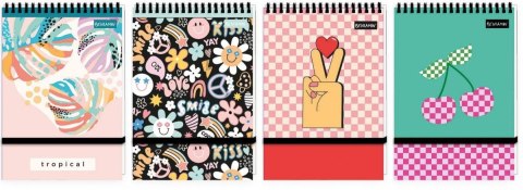 Kołozeszyt (kołonotatnik) A6 zamykany na gunkę 96k. 70g krata (nd) (2571)